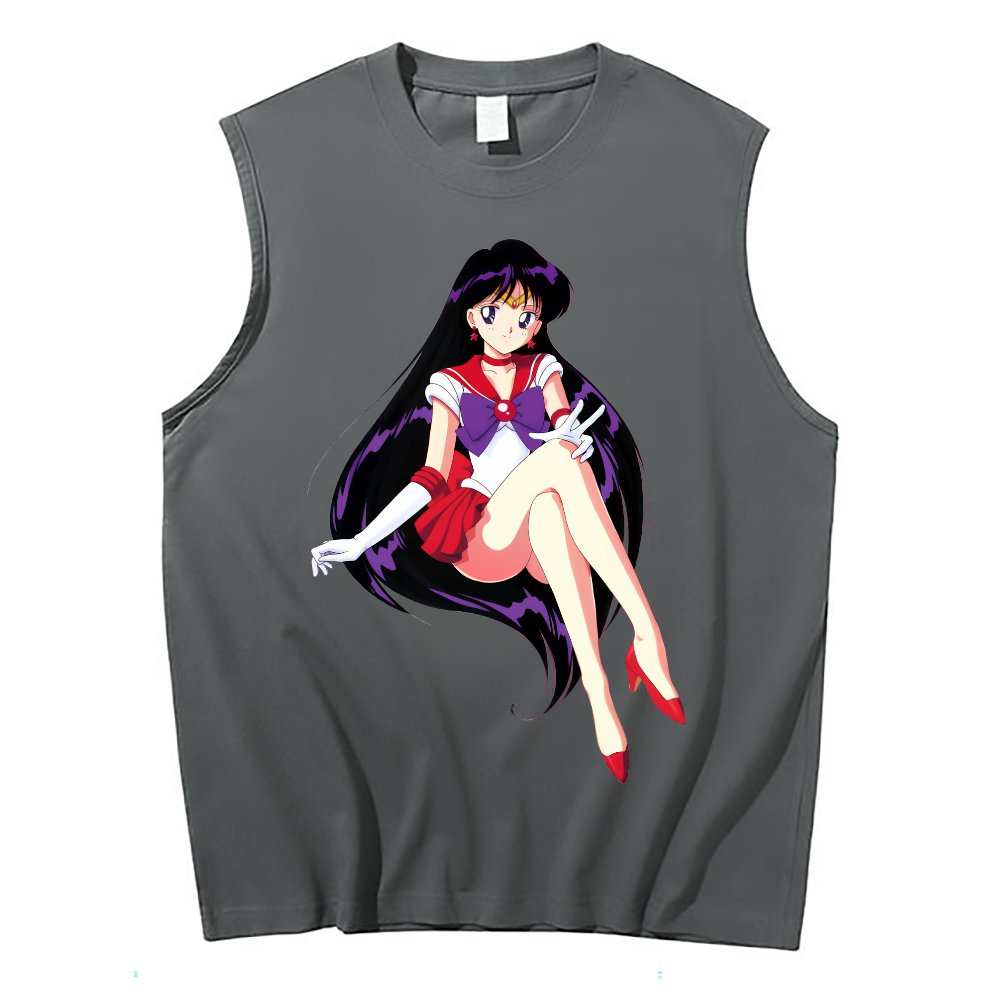 （画像用） 美少女戦士セーラームーン 火野レイ ひの レイ Sailor Moon Hino Rei （セーラーマーズ,Sailor Mars） コットン100％タンクトップ（フロントプリント）